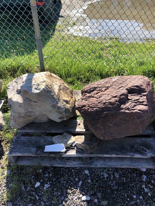 med fieldstone boulders